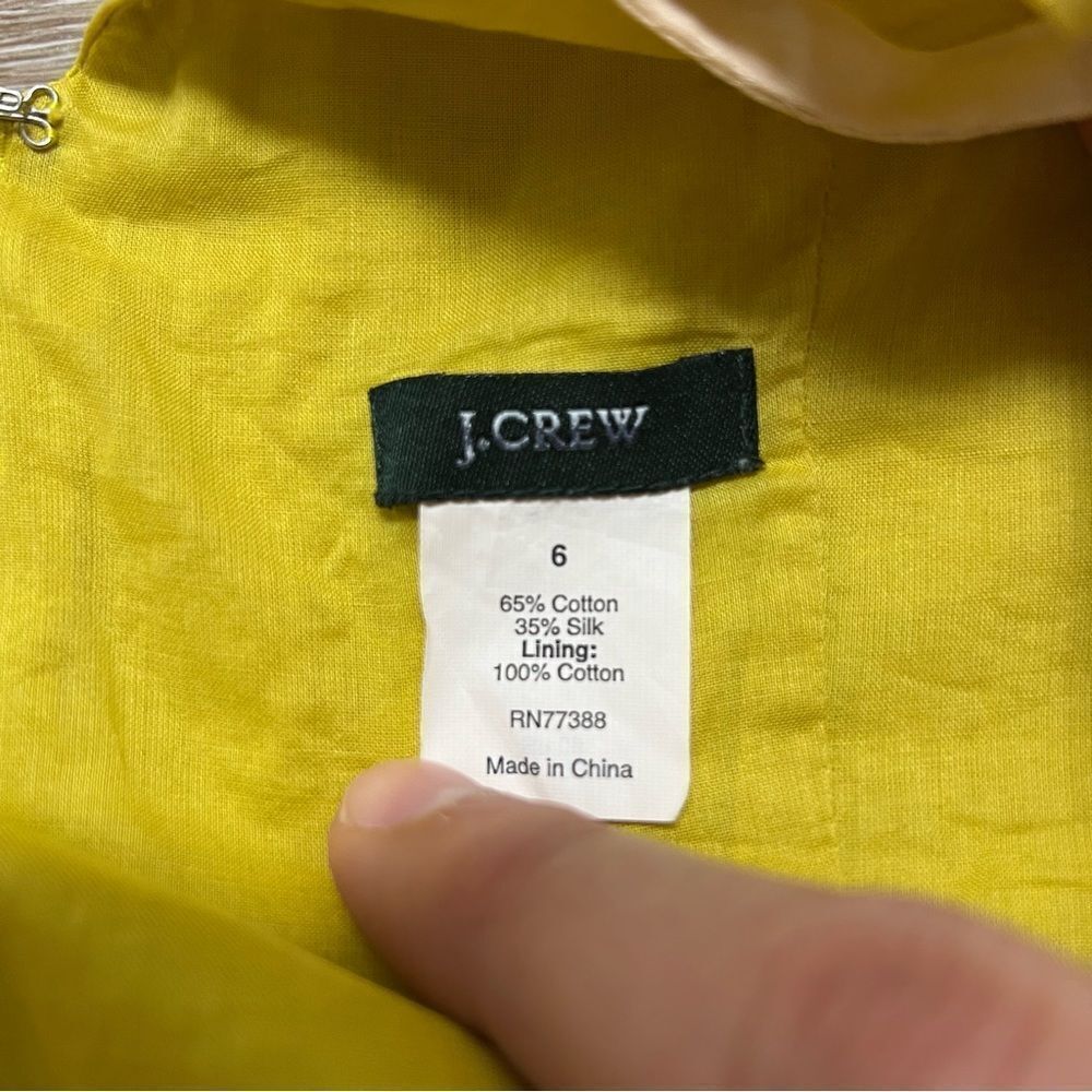 J. Crew Bright Yellow Sleeveless Dress W/ Pockets Size 6 US Silk Blend - Picture 8 of 8